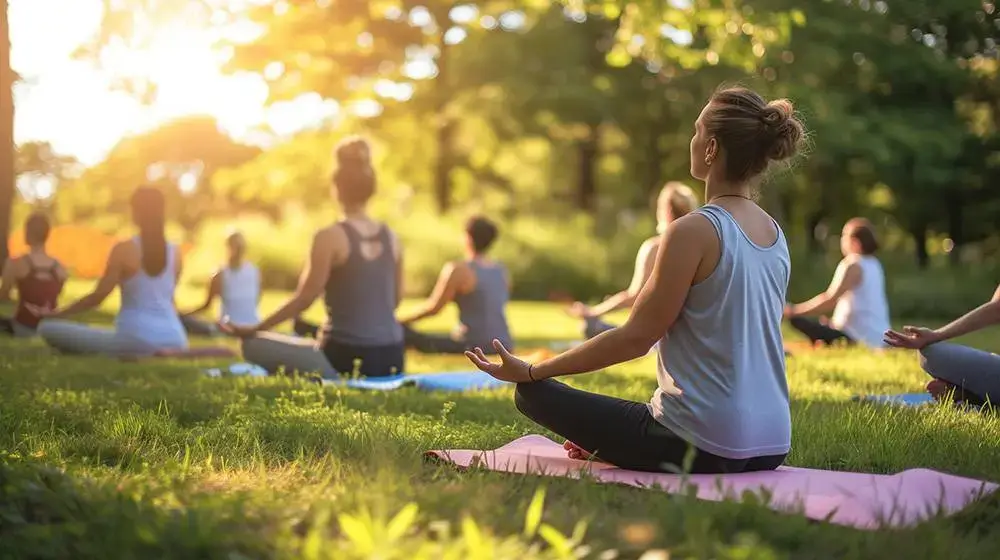 Symbolic image of a serene and quiet yoga space.